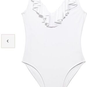 Elegant White Ruffled One-Piece Swimsuit